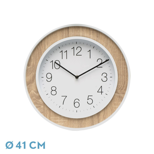 Reloj De Pared Ojen Haya/blanco 41x41x5 Cm Movimiento Continuo