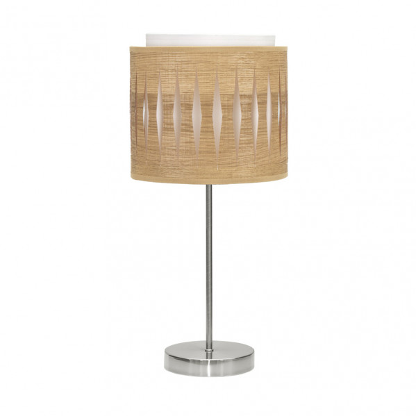 Sobremesa Alexandra 1xe14 Niquel/madera Clara 42x17x17 Cm