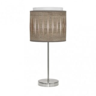 Sobremesa Alexandra 1xe14 Niquel/madera Gris 42x17x17 Cm