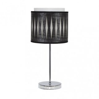 Sobremesa Alexandra 1xe14 Cromo/madera Negra 42x17x17 Cm