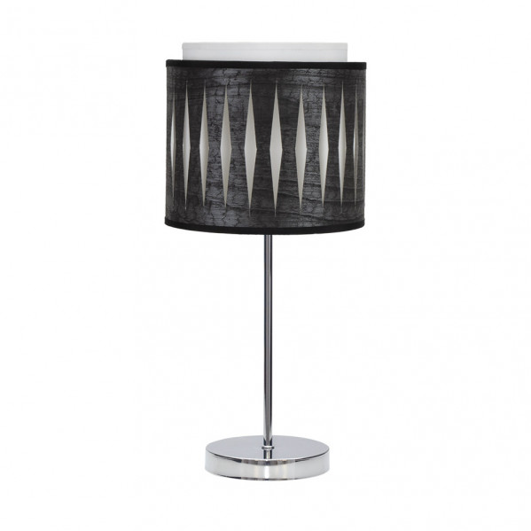 Sobremesa Alexandra 1xe14 Cromo/madera Negra 42x17x17 Cm