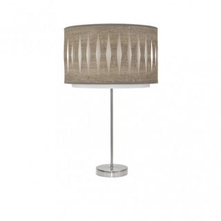 Sobremesa Alto Alexandra 1xe27 Niquel/madera Gris 61x30x30 Cm