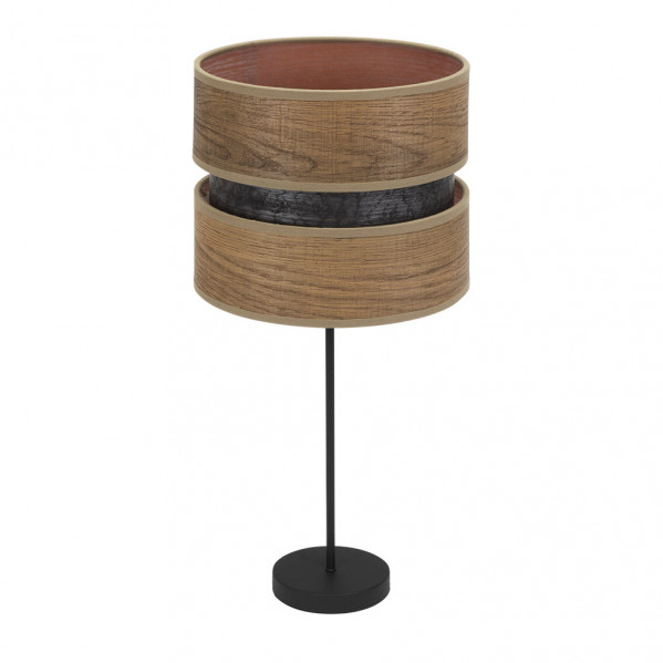 Sobremesa Alto Colet 1xe27 Negro/madera Oscura 61x30x30 Cm