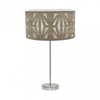 Sobremesa Alto Katerina 1xe27 Niquel/madera Gris 61x30x30 Cm