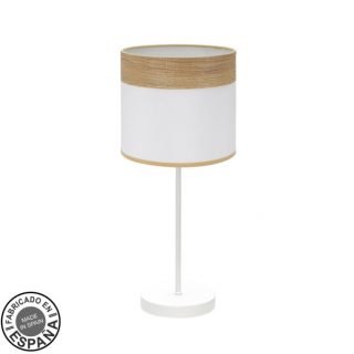 Sobremesa Cloe 1xe14 Blanco/blanca-madera Clara 42x18x18 cm