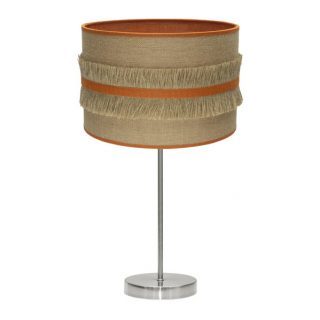 Sobremesa Grand Natalia 1xe27 Niquel/saco-naranja 62x30x30 Cm