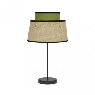 Sobremesa Jia 1xe14 Natural/verde 40x20x20 Cm