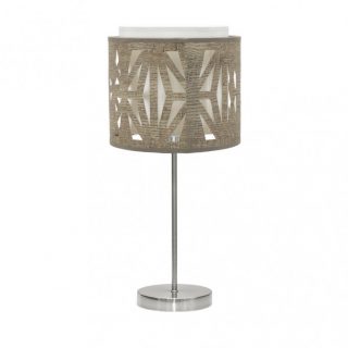 Sobremesa Katerina 1xe14 Niquel/madera Gris 42x17x17 Cm