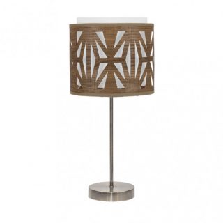 Sobremesa Katerina 1xe14 Cuero/madera Oscura 42x17x17 Cm