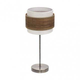 Sobremesa Myriam 1xe14 Cuero/Madera Oscura47x18x18 cm