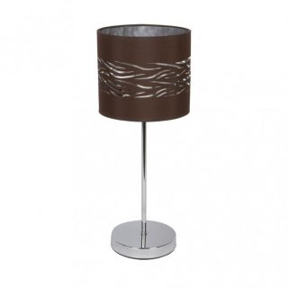 Sobremesa Niebla 1xe14 Cromo/marron-plata 43x17x17 Cm