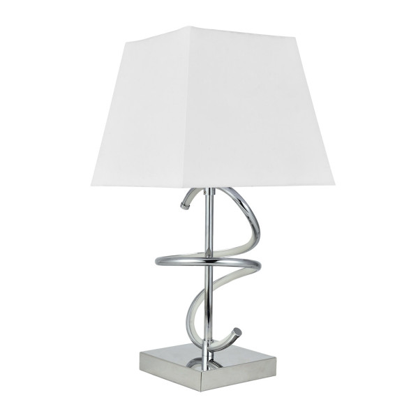 Sobremesa Nueva York 8w 4000k+1xe27 Cromo Pantalla Blanca 600lm 44x23x23 Cm