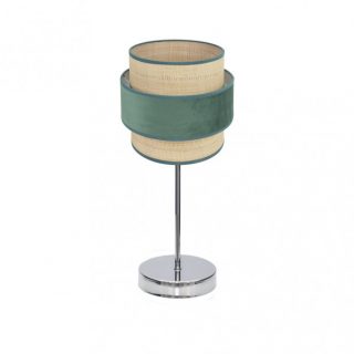 Sobremesa Reyes 1xe14 Cromo/natural-verde 43x18x18 cm