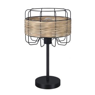 Sobremesa Zenda 1xe27 Forja/ratan 44x25x25 Cm