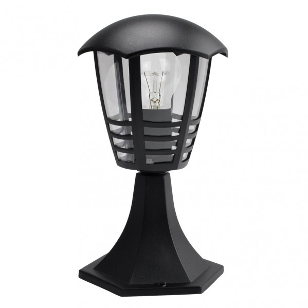 Sobremuro Exterior Aluminio Alnilan 1xe27 Negro 30x16x16 Cm Ip44