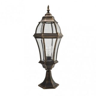 Sobremuro Exterior Aluminio Becrux 1xe27 Neg/oro 64,5x21x21 Cm Ip44