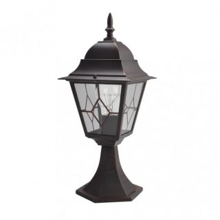 Sobremuro Exterior Aluminio Bootes 1xe27 Marron 44x18,5x18,5 Cm Ip44