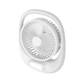 Ventilador Inalambrico Sobremesa Aguila Blanco 5w 3vel Recargable C/luz, Alim.usb Orientable 180º 3asp 30x25x8 CM