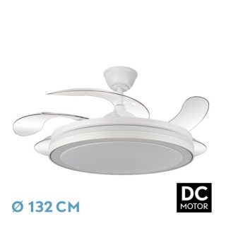 Ventilador Dc Esparta Maxi 80w 10255lm Blanco 132d 5asp 3000-4000-6000k Remoto+temporizador+memoria