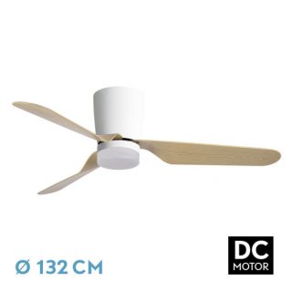 Ventilador 18w Dc Kochi Blanco 3 Aspas Haya 6 Vel 3000-4000-6000k Remoto+temporizador 132 D 2025