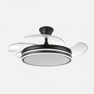 Ventilador Bayomo 59w 6980lm Negro 4 Aspas Desp. 34,5/42x50/107d.3 Color. Motor Dc..remoto+Reg.Intensidad