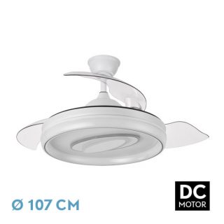 Ventilador Dc Maracana 57w Blanco 3asp.107d 5980lm 3000-4500-6500k Reg.intensidad+remoto+memoria+temporizador