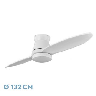 Ventilador Dc Nordic 24w 2400lm Blanco 2 Aspas 132d 3000k,4500k,6000k, Remoto+temporizador+memoria