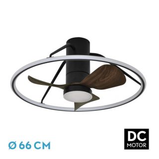 Ventilador Dc Oporto 46w Neg/marr 3asp.66d 4600lm 3000-4000-6000k 6vel Remot,tempo,3int.rg