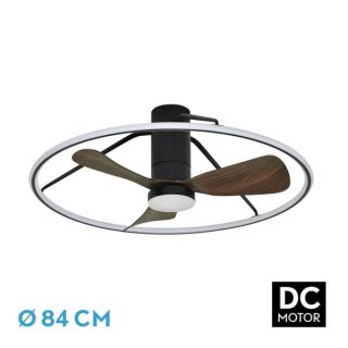 Ventilador Dc Oporto 56w Neg/marr 3asp.84d 5600lm 3000-4000-6000k 6vel Remot,tempo,3int.rg