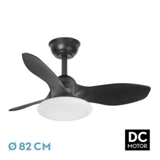 Ventilador Dc Paramo 36w 2880lm Negro 3 Aspas 82d 3000k,4500k,6000k,remoto+tempor+memoria