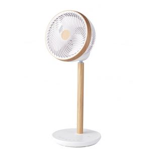 Ventilador De Pie Colibri Blanco/haya 25w 12vel 70x 28,5x28,5cm 3asp Motor Dc C/remoto Y Temporizador