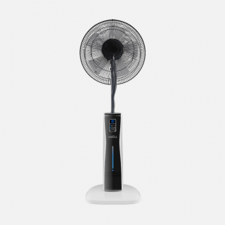 Ventilador De Pie Corvo Blan/negro 3 Vel.75w.5Asp  Nebulizador 125x43x40cm  Remoto Y Temporizador, Tanque De Agua 2l