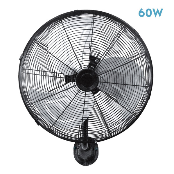 Ventilador Pared Arrecife 60w Negro/plata 40d 3 Velocidades Orientable Y Oscilante