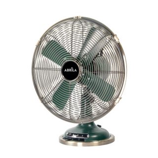Ventilador Sobremesa Capitolio Oliva/cuero 37w 3velocidades 4asp Fijo Y Rotatorio 42x35x27cm
