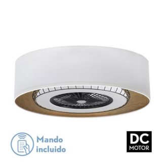 Ventilador DC Tania 72w Blanco/madera Clara 5 Aspas 6 Velocidades 3col Remoto,memoria,reg.Intensidad,temporizador 6120lm 70d