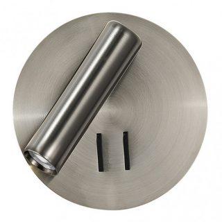 Aplique 2+6w 4000k Manet Redondo Niquel 130lm Doble Encendido 14x14x12 Cm