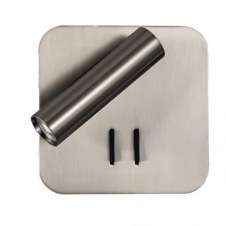 Aplique 2+6w 4000k Manet Cuadrado Niquel 130lm Doble Encendido 14x14x12 Cm