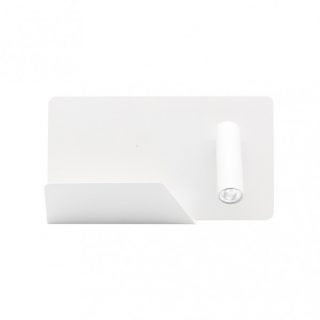 Aplique 3w 4000k Miguel Angel Dcho Blanco C/usb Y Estante 150lm 16x28x12 Cm Orientable