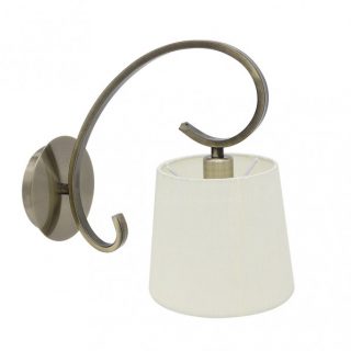 Aplique Bogota 1xe14 Cuero Pantalla Beis  25x15x28 Cm