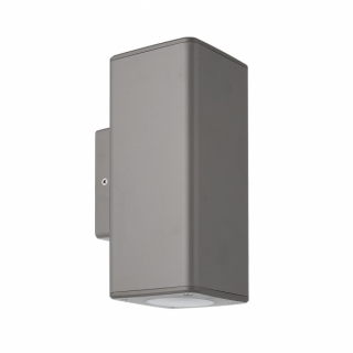 Aplique Exterior Yopol 2xgu10 Gris Policarbonato 18,6x7,6x9,9 Cm Ip54