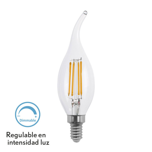 Bombilla Filamento Bohemia Clara 4w Regulable E14 400lm 12,3x3,5d 2700k