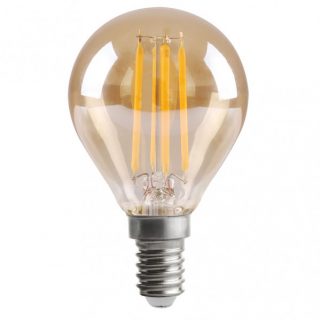 Bombilla Filamento Esferica 7x4,5d 4w 380lm E14 Ambar 2700k