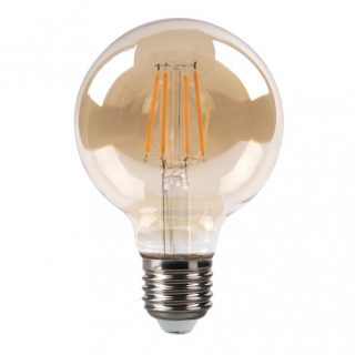 Bombilla Filamento Globo 12x8d 8w 750lm E27 Ambar 2700k