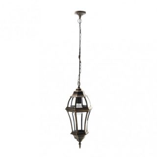 Colgante Exterior Aluminio Becrux 1xe27 Neg/oro Regx24x24 Cm Ip44