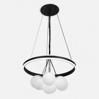 Colgante Rodano Negro 104w 3000-4000-6000k Regx50  X50cm 8320lm C/remoto,reg.intens