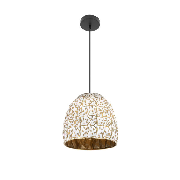 Colgante Tebas Negro/blanco/oro 1xe27 Regx33x33 Cm