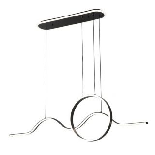 Colgante Year Negro 177w 3000-4000-6000k 15756lm  C/luz Ambiente Remoto Y Reg.intensidad Regx120x15cm