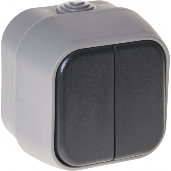 Comutador Doble Bert Ip54 Gris 7x7x5 Cm