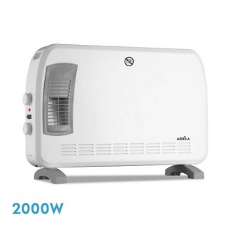 Convector Bengala 2000w Blanco/gris 3potencias funcion Turbo Termost.regulable Seguridad,asa 42,5x61x20,5cm