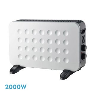 Convector Hogar 2000w Blanco/negro 2potencias Termost.regulable Protecc.contracalentamiento,Turbo 38x61x22cm